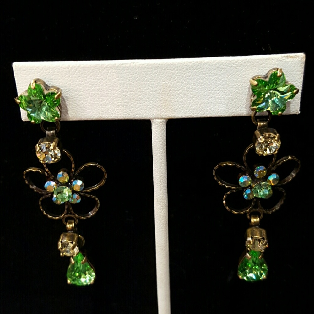 VAN GALZ -Earrings -Green SWAROVSKI